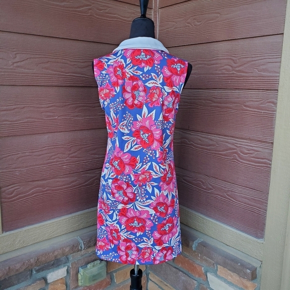 Sigrid Olsen Golf & Tennis Blue Pink White Floral Dress Women's Size Large NWOT - Picture 10 of 13